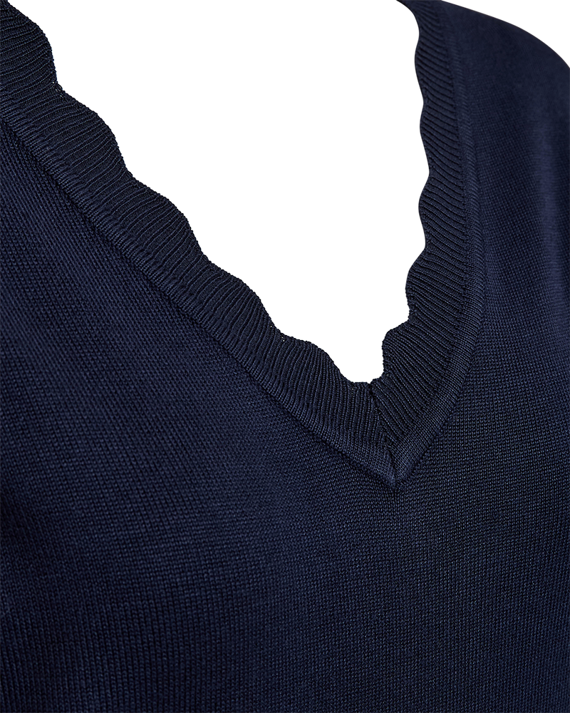 Katie Scallop Pullover Women Navy Blazer Freequent