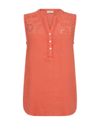 Louis Sleeveless Blouse Women Hot Coral Freequent