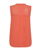Louis Sleeveless Blouse Women Hot Coral Freequent