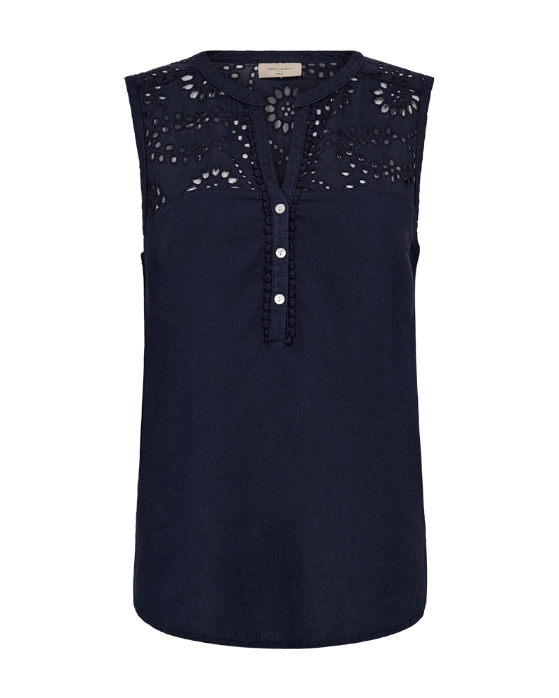 Louis Sleeveless Blouse Women Navy Blazer Freequent