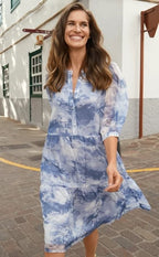 Marble Klänning Dam Chambray Blue Mix Freequent