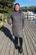 Saturn Stickad Klänning Dam Dark Grey Mel Freequent