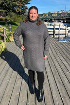 Saturn Knitted Dress Women Dark Grey Mel Freequent
