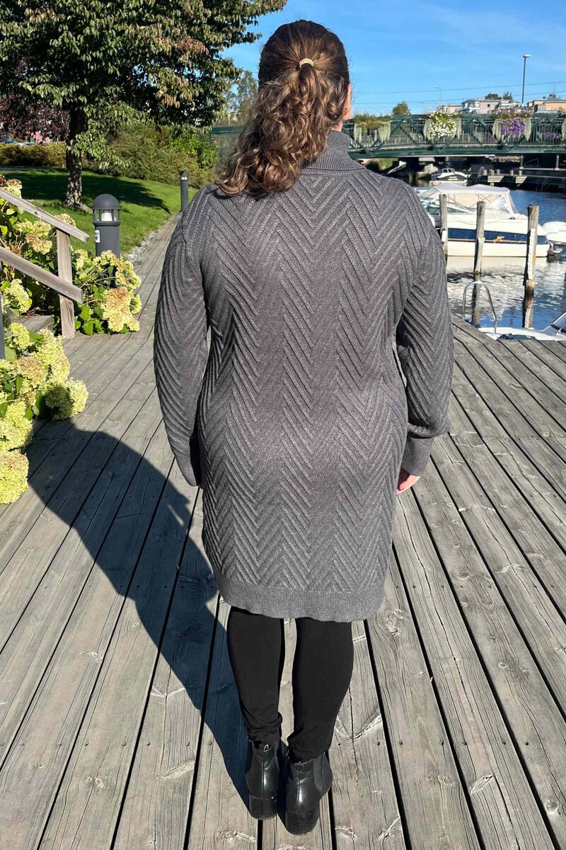 Saturn Knitted Dress Women Dark Grey Mel Freequent