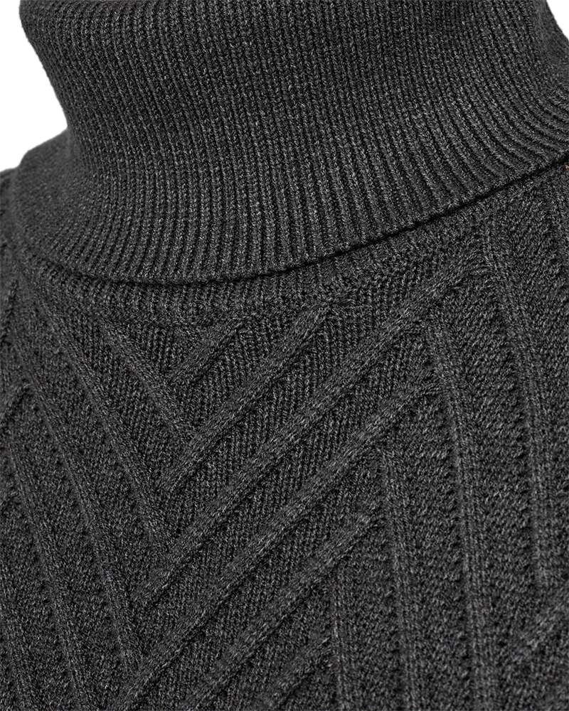 Saturn Knitted Dress Women Dark Grey Mel Freequent