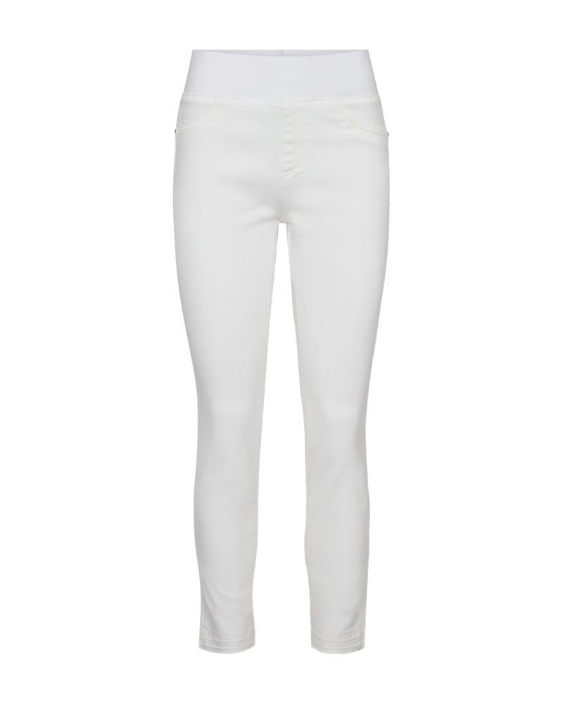 Shantal Denim Ankelbyxor Hög Midja Dam Vit Brilliant White | Smilebutiken - Freequent