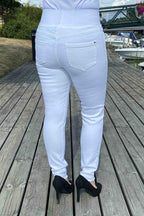 Shantal Denim Ankelbyxor Hög Midja Dam Vit Brilliant White | Smilebutiken - Freequent