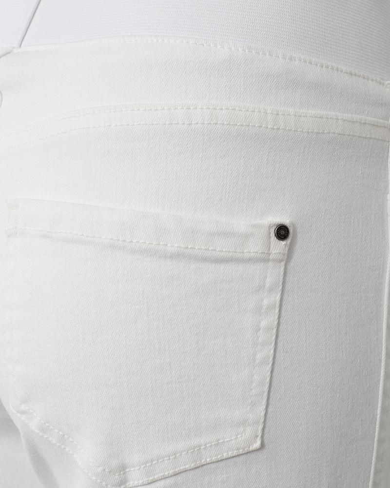 Shantal Denim Ankelbyxor Hög Midja Dam Vit Brilliant White | Smilebutiken - Freequent