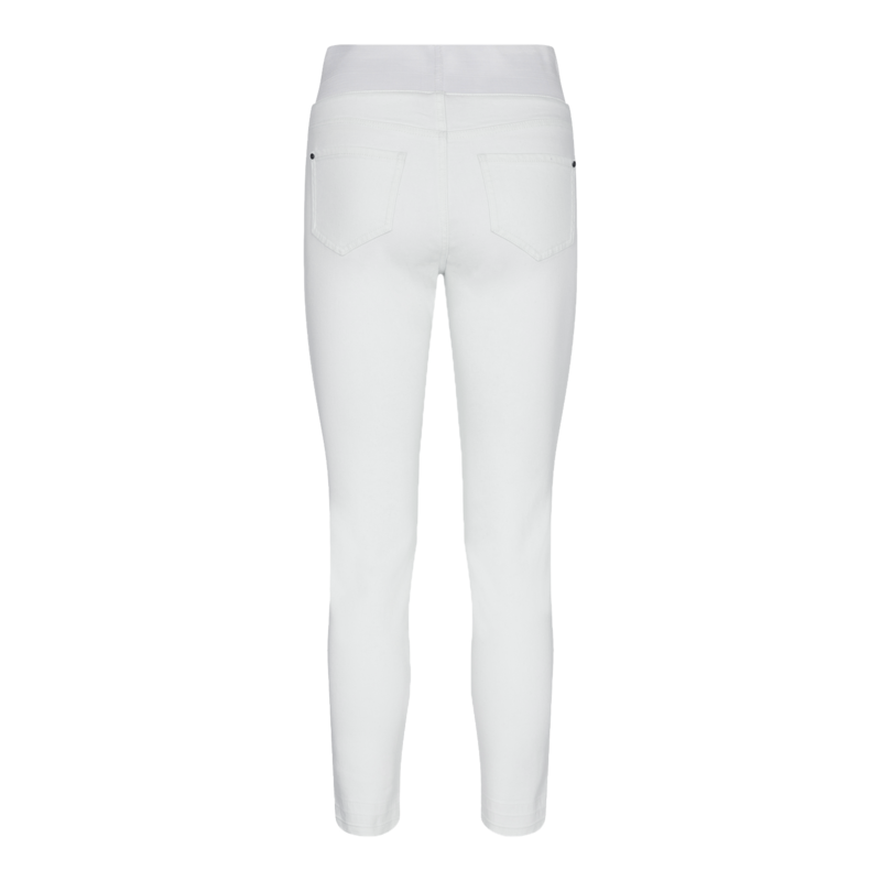 Shantal Denim Ankelbyxor Hög Midja Dam Vit Brilliant White | Smilebutiken - Freequent