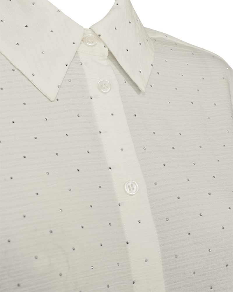 Shine Skjorta Dam Star OffWhite Melange Freequent
