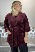 Kimono Velour Dam Vinröd - Gill