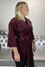 Kimono Velour Dam Vinröd - Gill
