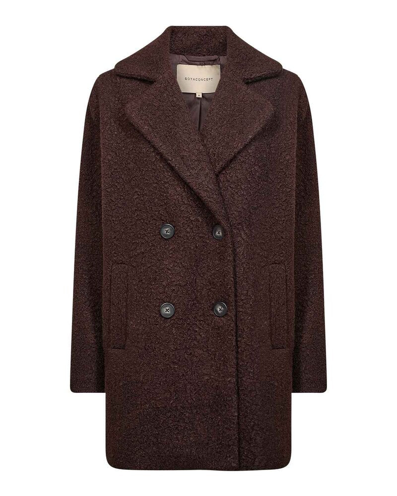 Gisa 2 Dubbelknäppt Jacka Dam Brun Chocolate Plum | Smilebutiken - Soyaconcept