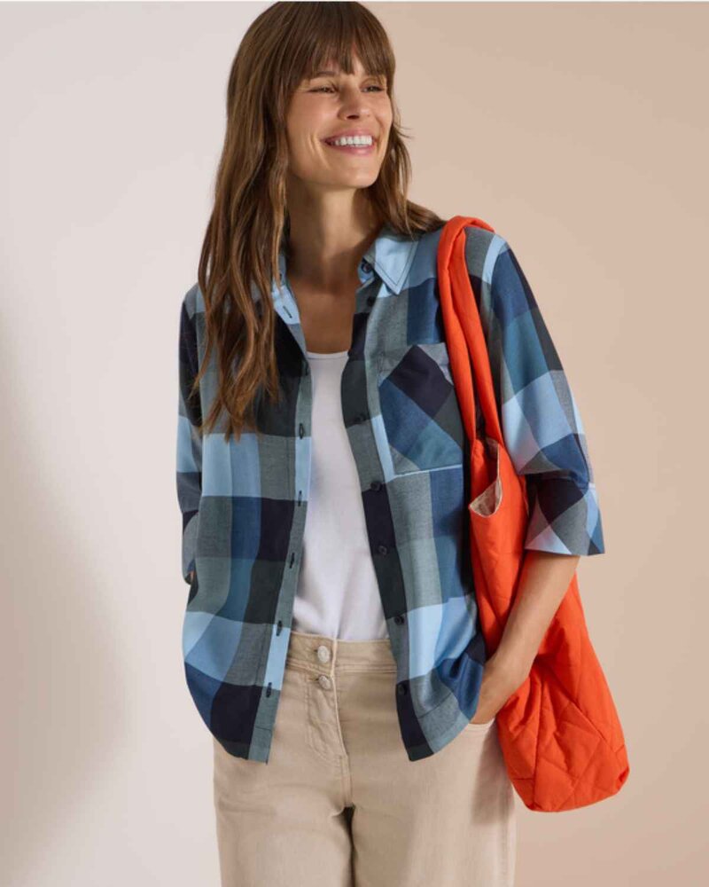 Gracie Rutig Skjorta Dam Urban Dark Blue | Smilebutiken - Cecil