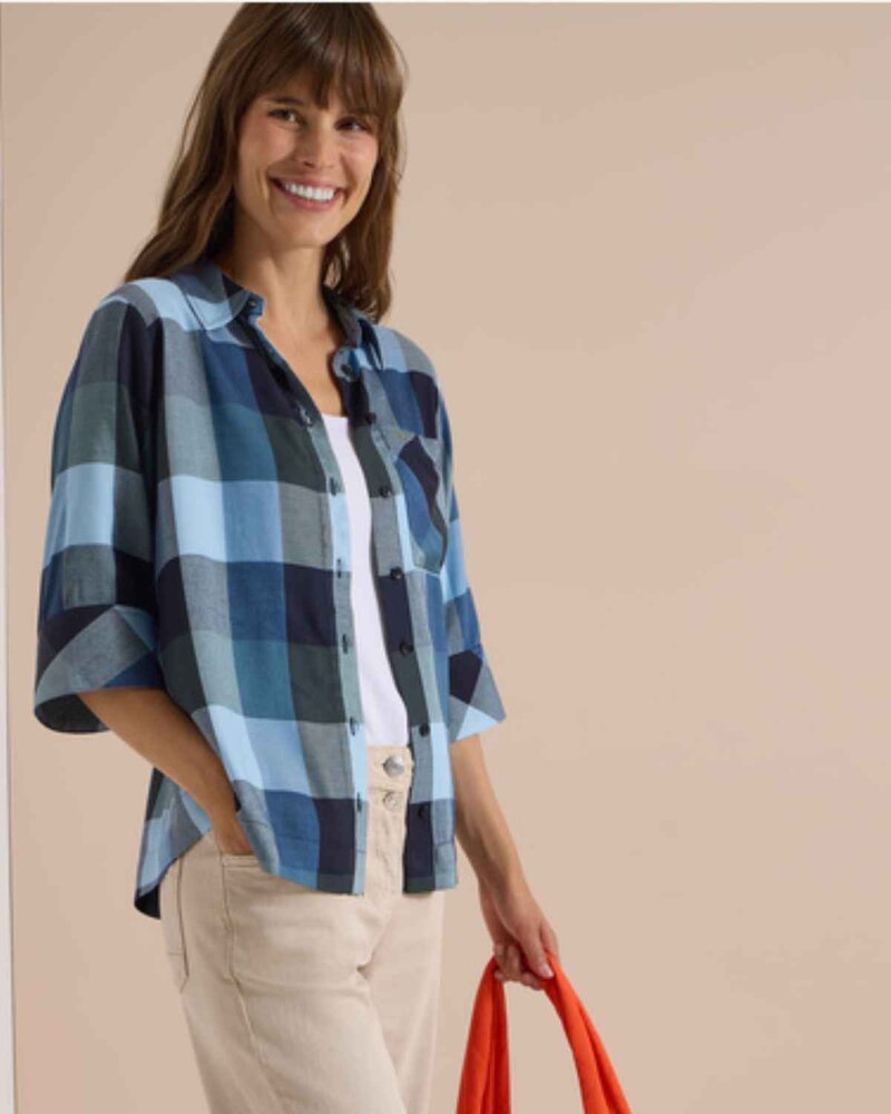 Gracie Rutig Skjorta Dam Urban Dark Blue | Smilebutiken - Cecil
