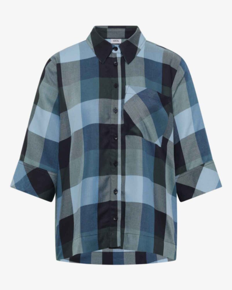 Gracie Rutig Skjorta Dam Urban Dark Blue | Smilebutiken - Cecil