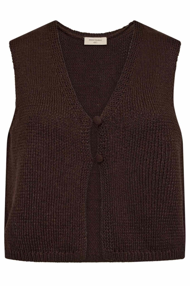 Grscaliva Stickad Väst Dam Coffee Bean | Smilebutiken - Freequent