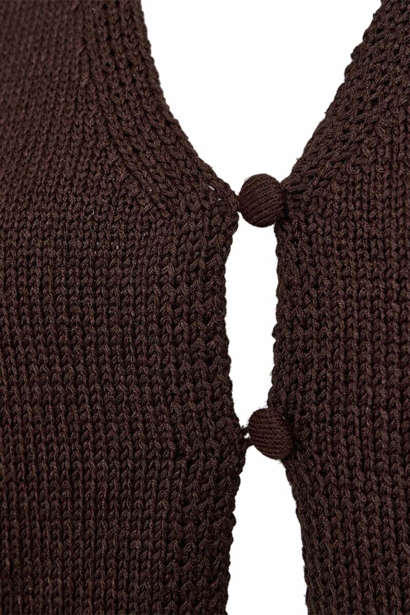 Grscaliva Stickad Väst Dam Coffee Bean | Smilebutiken - Freequent