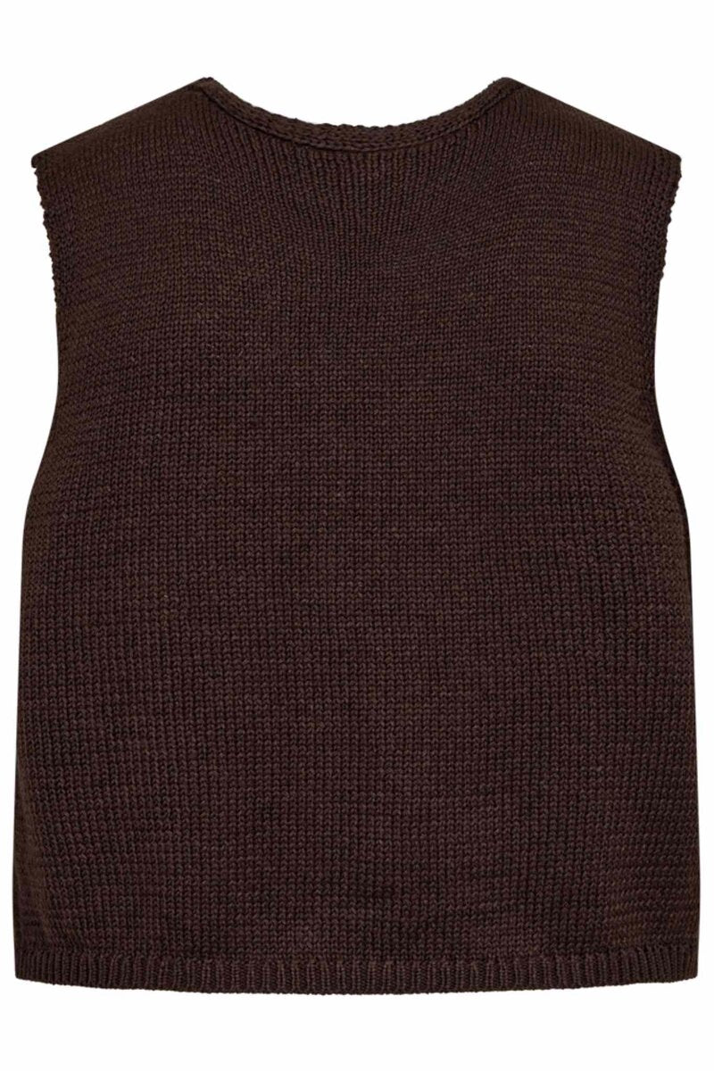 Grscaliva Stickad Väst Dam Coffee Bean | Smilebutiken - Freequent