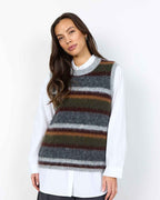 Hadil 1 Knitted Vest Women Forest Night Melange Combi | Smilebutiken - Soyaconcept