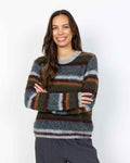 Hadil 2 Knitted Pullover Women Forest Night Melange Combi | Smilebutiken - Soyaconcept