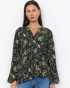 Halbin 1 Blommig Skjortblus Dam Forest Night Combi | Smilebutiken - Soyaconcept