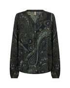 Halna 2 Paisleymönstrad Blus Dam Forest Night Combi | Smilebutiken - Soyaconcept