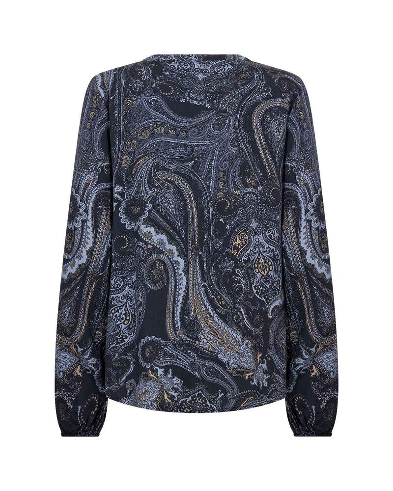 Halna 2 Paisleymönstrad Blus Dam Navy Combi | Smilebutiken - Soyaconcept