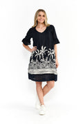 Hannah Kort Klänning 1 Dam Mono Border Navy | Smilebutiken - One Summer
