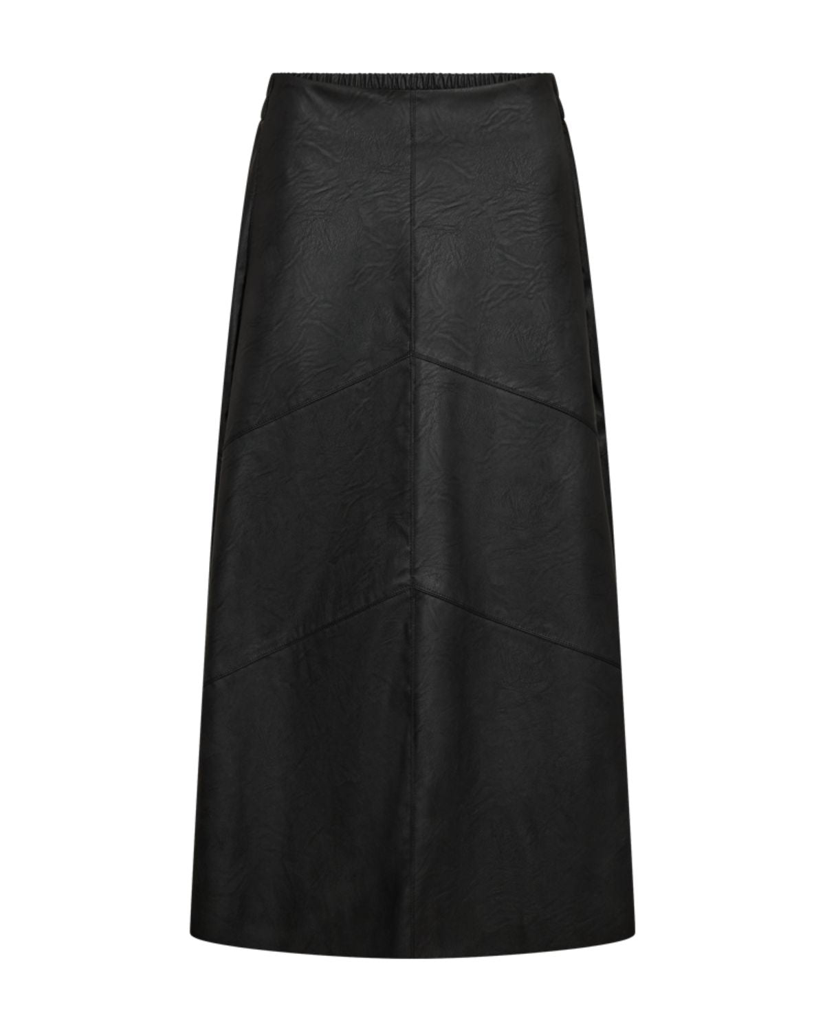 Harley Midilång Kjol Skinnimitation DAM Svart Black | Smilebutiken - Freequent
