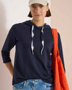 Harmony Hooded Sweatshirt Women Urban Dark Blue | Smilebutiken - Cecil