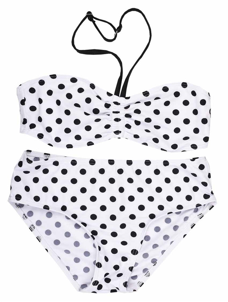 Harper Bikini White Svart Prickig Barn Junior - Lindberg