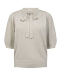 Hazy Glittrig V-ringad Topp Dam Beige Moonbeam | Smilebutiken - Freequent