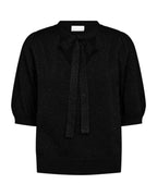 Hazy Glittrig V-ringad Topp Dam Svart Black W Metallic | Smilebutiken - Freequent