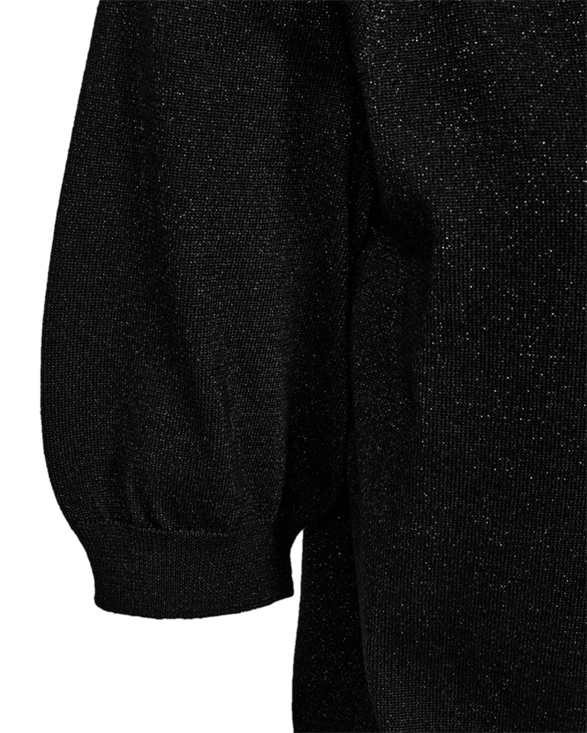 Hazy Glittrig V-ringad Topp Dam Svart Black W Metallic | Smilebutiken - Freequent