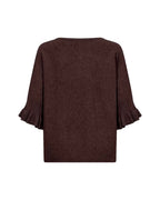 Helda 1 Pullover Med Volangärm Dam Chocolate Plum Melange | Smilebutiken - Soyaconcept