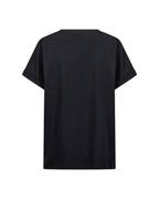 Helene T-shirt Dam Svart Black Combi | Smilebutiken - Wasabiconcept