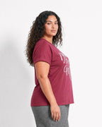 Helene T-shirt Dam Vinröd Rhododendron Combi | Smilebutiken - Wasabiconcept