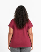 Helene T-shirt Dam Vinröd Rhododendron Combi | Smilebutiken - Wasabiconcept