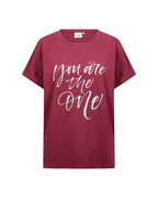 Helene T-shirt Dam Vinröd Rhododendron Combi | Smilebutiken - Wasabiconcept