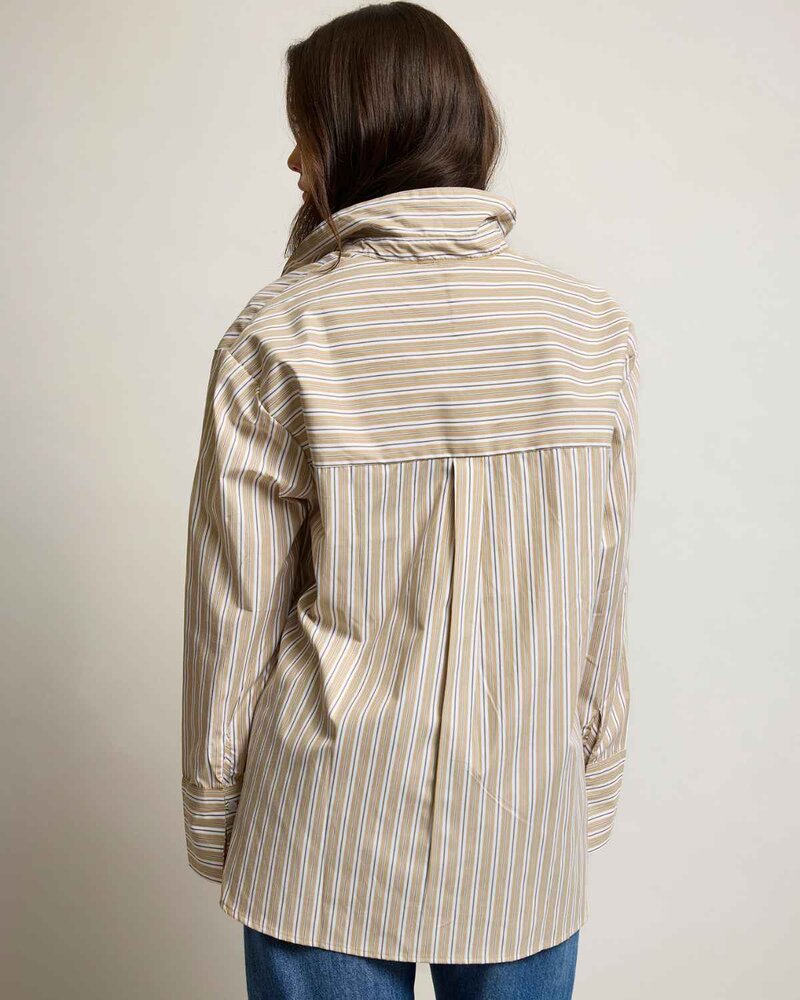 Henne Randig Skjorta Dam Beige Savannah Tan | Smilebutiken - Kopenhaken
