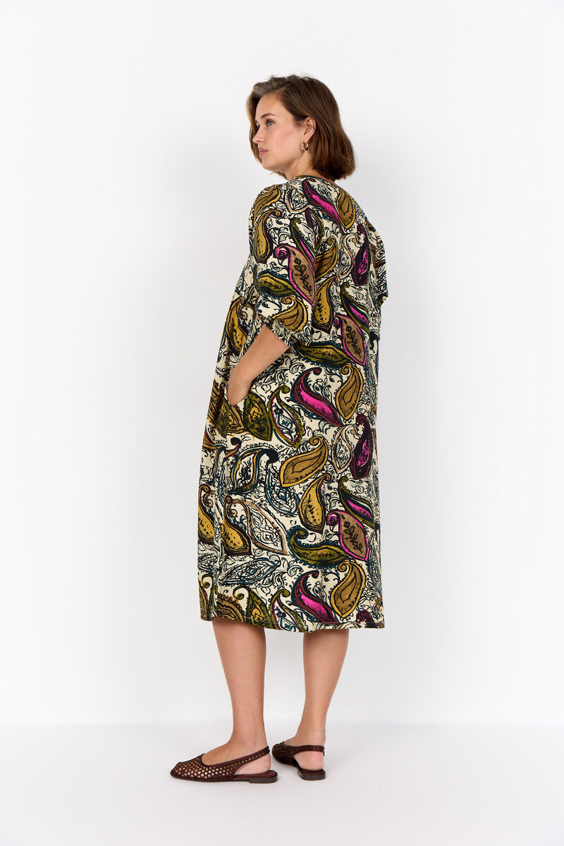 Heva 4 Paisleyklänning Dam Cream Combi | Smilebutiken - Wasabiconcept
