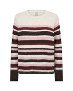 Ilene 5 Knitted Pullover Women Madder Brown Melange Combi | Smilebutiken - Soyaconcept