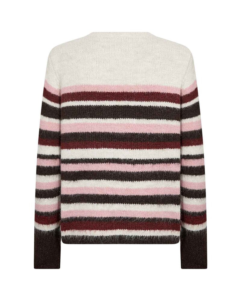 Ilene 5 Knitted Pullover Women Madder Brown Melange Combi | Smilebutiken - Soyaconcept