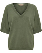 Inaya V-ringad Pullover Dam Grön Military | Smilebutiken - Marta du Chateau