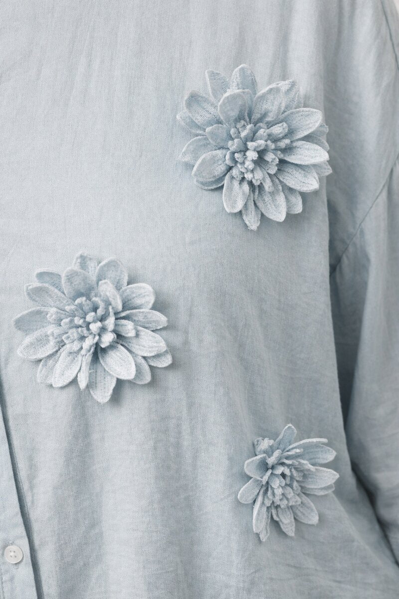 JS Millenium Sydney Blus Med Blommor Dam Blue Caramelle Fashion