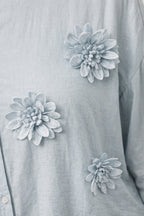 JS Millenium Sydney Blus Med Blommor Dam Blue Caramelle Fashion