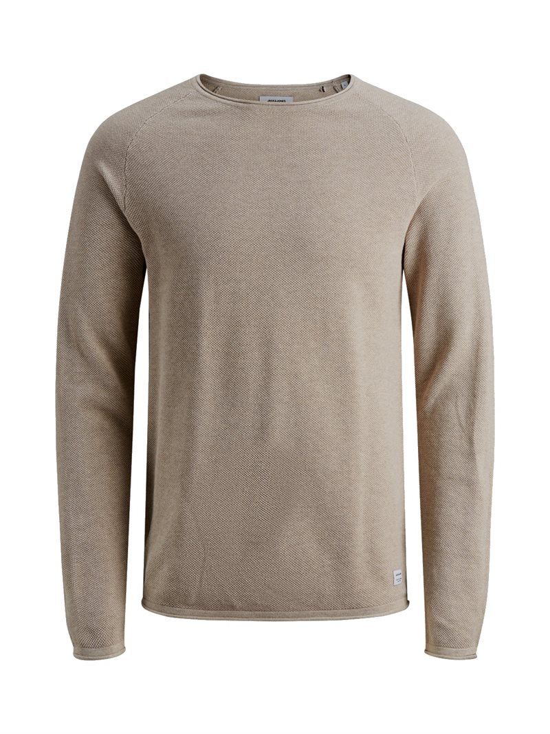 Jack & Jones Hill Knitted Sweater Men Beige - Jack & Jones