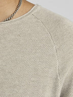 Jack & Jones Hill Knitted Sweater Men Beige - Jack & Jones