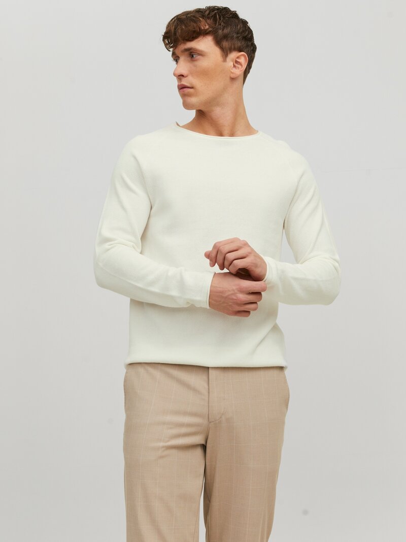 Hill Knitted Sweater Men Cloud Dancer Jack & Jones
